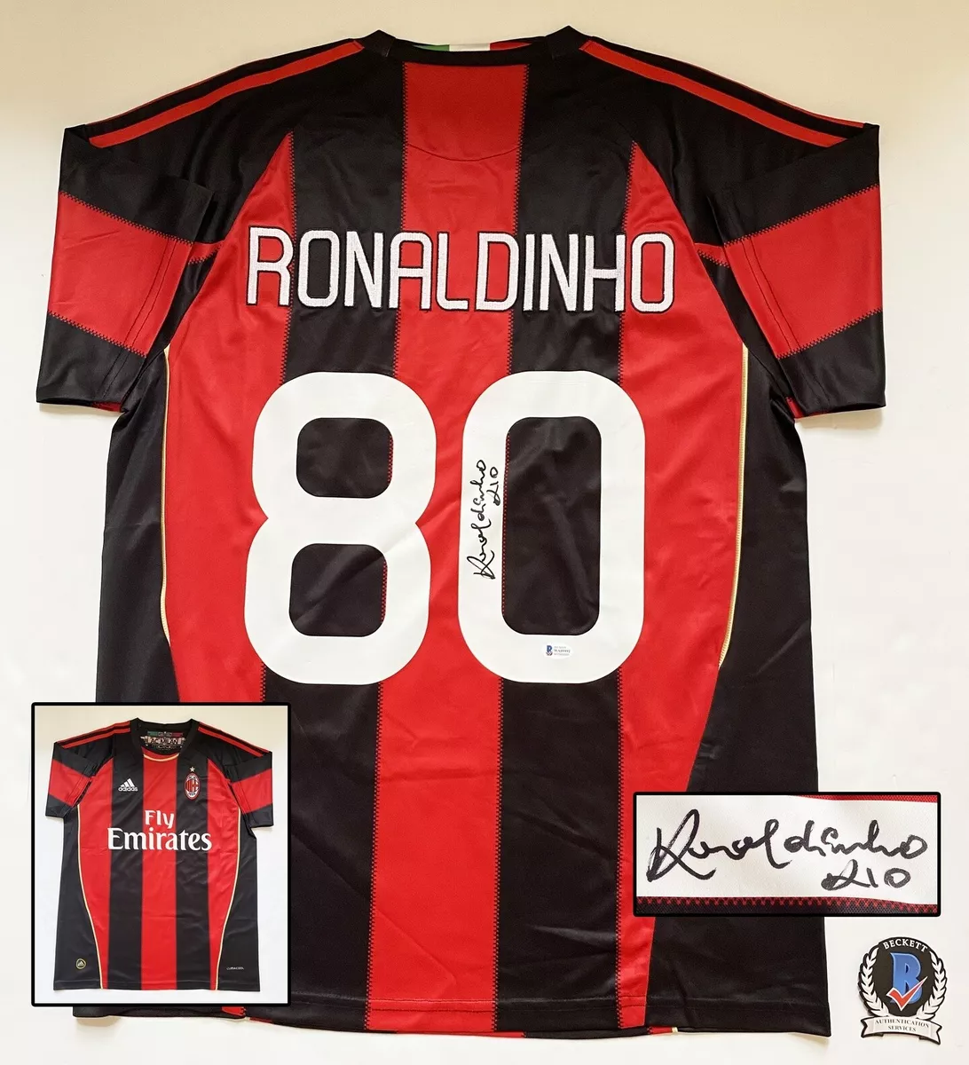 Ronaldinho Signed Jersey Brasil Barcelona Champion Beckett BAS 7 COA