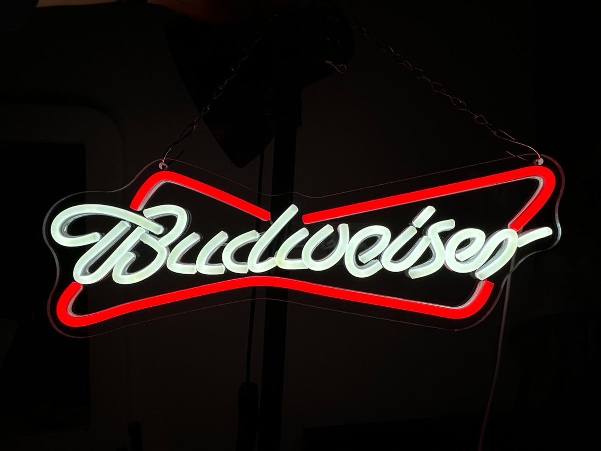 Budweiser Neon Sign Light Beer Bar Pub Club Wall Decor Red