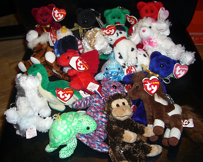 W-F-L TY Beanies Schlüsselanhänger Auswahl Key clip  Stofftier Teddys Tiere