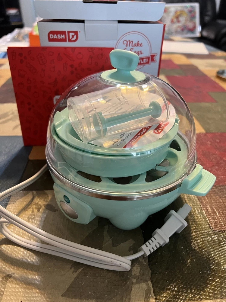 Dash Rapid 6-Egg Cooker in Light Blue for Fast Poached Boiled and Deviled Eggs