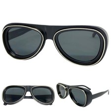 Men or Women Classic Vintage Retro Style SUN GLASSES Matte Black Frame Dark Lens
