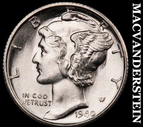 1940-S Silver Mercury Dime - Super Choice Gem Brilliant Uncirculated++++  #i1369