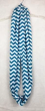 Do Everything in Love Womens Infinity Scarf Blue White Zig Zag One Size