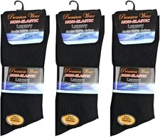 9 &5 PAIRS  100% COTTON  MENS LOOSE SOFT GRIP TOP COMFORT FIT SOCKS