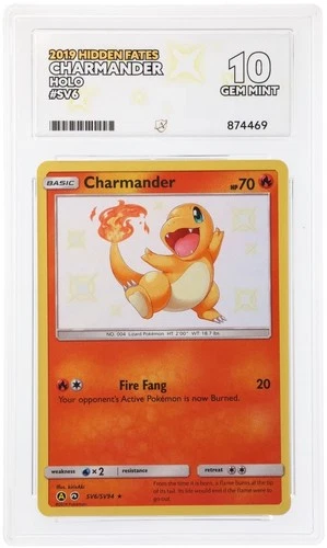 ACE 10 Charmander SV6/SV94 Hidden Fates Holo Shiny 2019 Gem Mint Perfect Grades