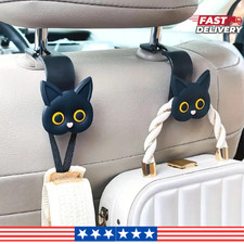 2PCS Cute 3D Cartoon Cat Car Seat Hooks - Handbag Coat Organizer