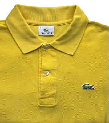 Polo Lacoste 🐊 Classic Vintage Collector Retro 80s 90s Mesh Polo Shirt/ Jaune 6 - Photo 1/4