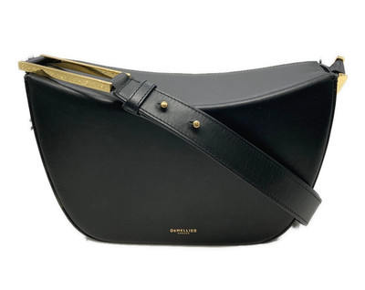 DEMELLIER Bergen Leder Schultertasche One Shoulder Schwarz Gold Gebraucht