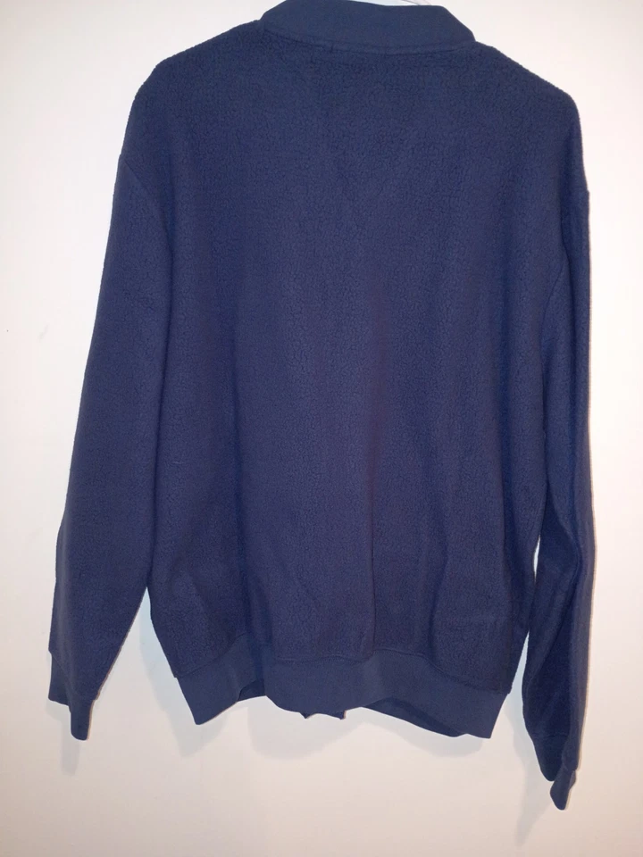 Polo Ralph Lauren Navy Buttoned Varsity Letterman Fleece Cardigan- Lg-New - Image 4 of 4