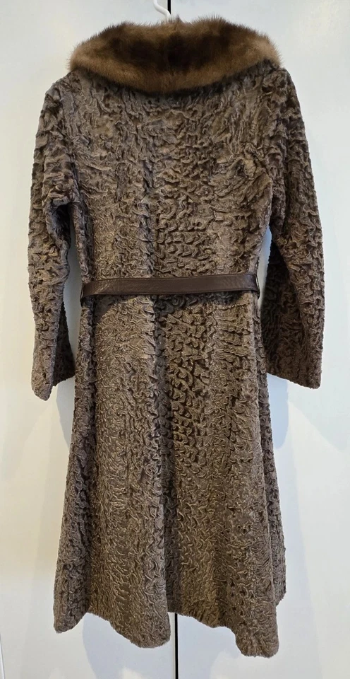 Persian Lamb And Mink Fur Coat Size S Brown - Image 3 of 4