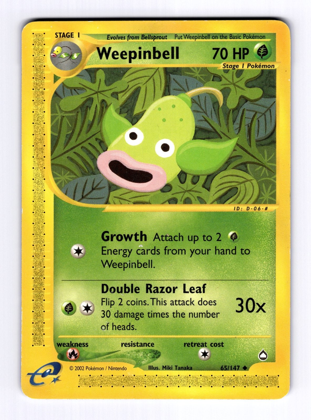 Weepinbell Aquapolis #065 (2003) Uncommon LP Pokemon