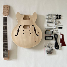 DIY 6 String Electric Guitar Kit Semi Hollow Mahogany Body Rosewood Fretboard