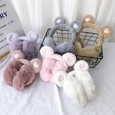 Fashion Bear Ears Warm Ear Muffs Winter Children Adult Ear Warmers Soft Plush Ea