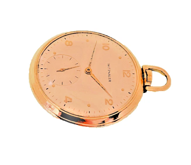 复古 Wittnauer 17 珠宝,10K 金色填充 12s 码怀表 — 第 3/4 张图片