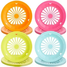 Plastic Paper Plate Holders, Picnic Supplies, 4 Colors (10 In, 20 Pack)