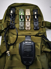 Molle Clip Mount Microphone SMA BNC SO239 Antenna SOTA Backpack Icom Yaesu HAM