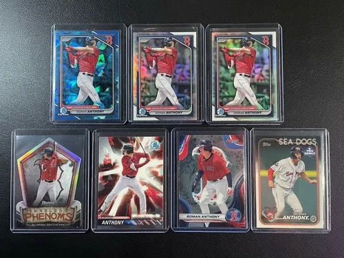 2024 Bowman Chrome Roman Anthony (7) Card Lot - Sapphire, Refractor, Phenom more