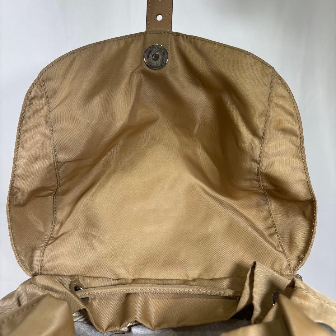 Prada Mini Nylon Backpack Beige Triangle Logo Aut… - image 9