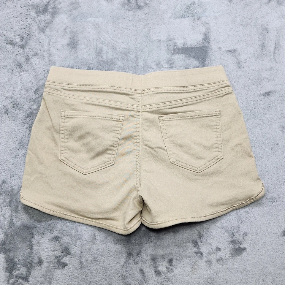 无边界短裤女式 L 棕褐色宿舍短裤柔软针织中腰抽绳  — 第 2/4 张图片