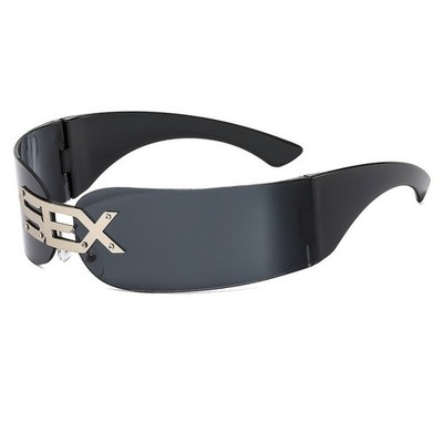 Sunglasses – One-Piece Tinted Shades w/ Silver “SEX” Lettering | eBay