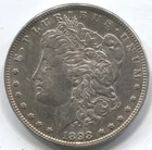 1898  MORGAN SILVER DOLLAR - 90% SILVER - AU -LOT # 188-GOOD YEAR