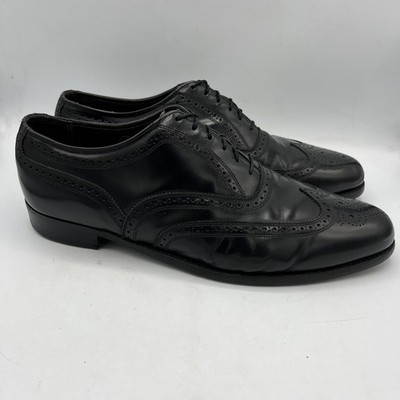 Vintage Florsheim Men’s Black Leather Lace-Up Dress Shoes Vintage Florsheim Black Leather Oxfords: Men main image 3