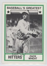 1982 Baseball's Greatest Hitters White Back Zack Wheat (No MLB Logo) HOF 0e3