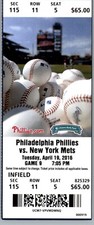 New York Mets vs Philadelphia Phillies 4/19/2016 Ticket Ryan Howard