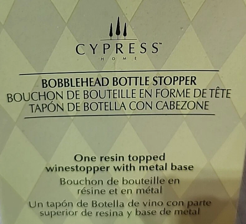 Tapón de botella Cypress Home Holiday Snowflake Bobblehead rojo verde blanco nuevo Foto 3 de 3