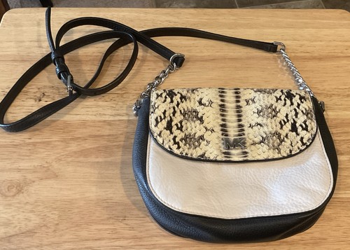 Michael Kors Mott Snake Embossed Leather Dome Crossbody Bag EUC