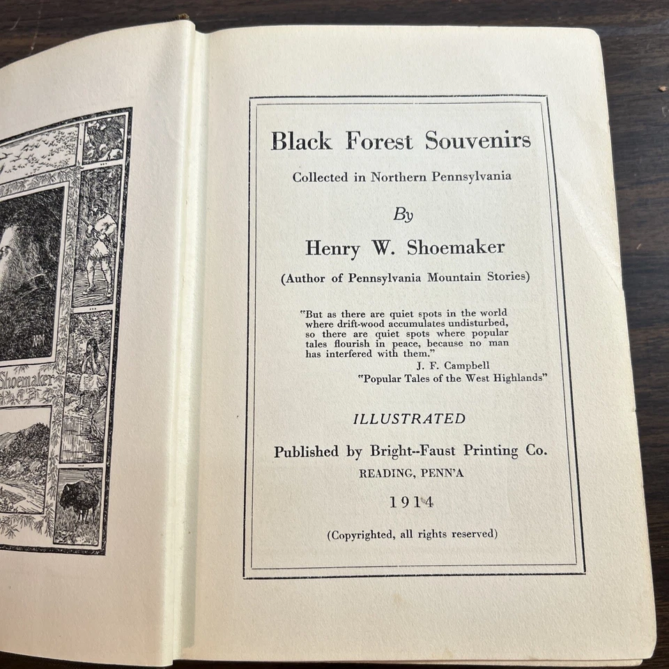 BLACK FOREST SIGNED H. W. SHOEMAKER Pennsylvania Mountain Stories 1914 - Image 3 of 4