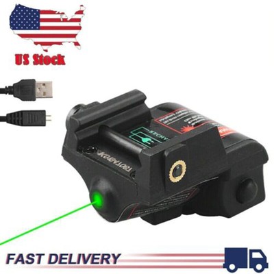 Hunting Green Laser Sight Scope w/ 20mm Picatinny Rail Mount USB Rechargeable US