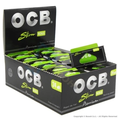 OCB Rolls King Size Slim Lunghe - Scatola 24 Rotolini Cartine Premium