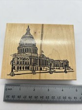 C1, Capitol Building Rotunda, Millhouse Obsessions 1994 Vintage Rubber Stamp EUC