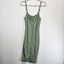 GUESS Womens Kandy Ribbed Tank Dress Green Size Small