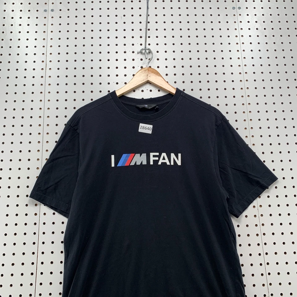Camisa BMW Serie M Negra I AM FAN Logo Para Hombre Grande Manga Corta Coches 20x28 Foto 2 de 4