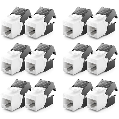 deleyCON 12 CAT6a Keystone Jack Modul RJ45 LAN DSL Netzwerk Kabel Adapter Buchse