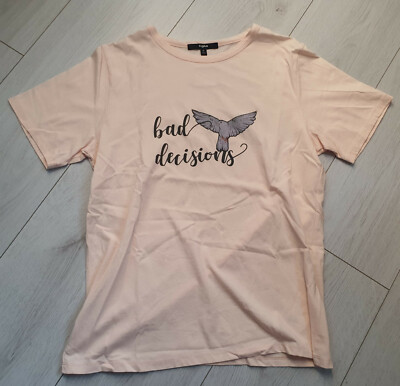 Tigha Damen T-Shirt mit Print  Rosa Größe S