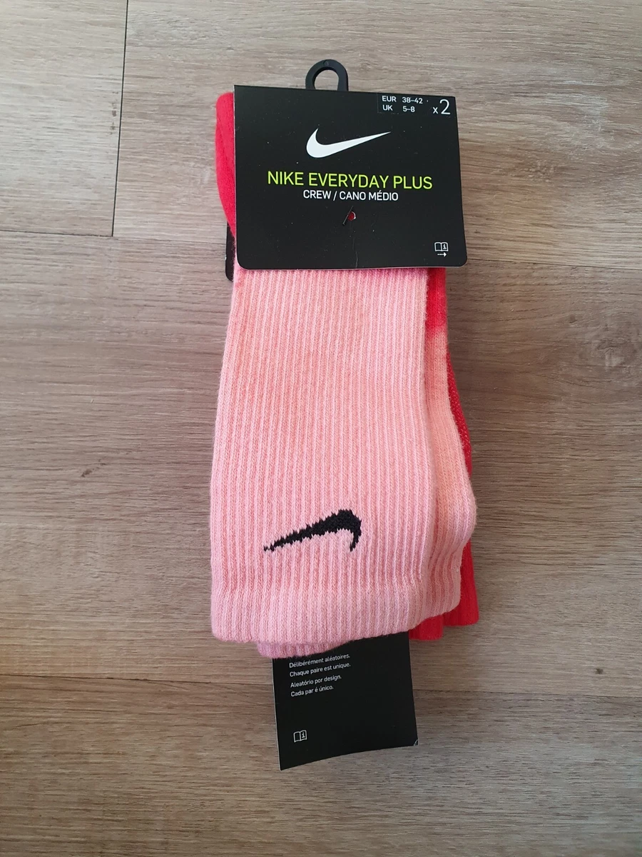2 Paar NIKE Socken Everyday Plus Crew Rot Fußball Sport Gr. 38-42 M Unisex Socks