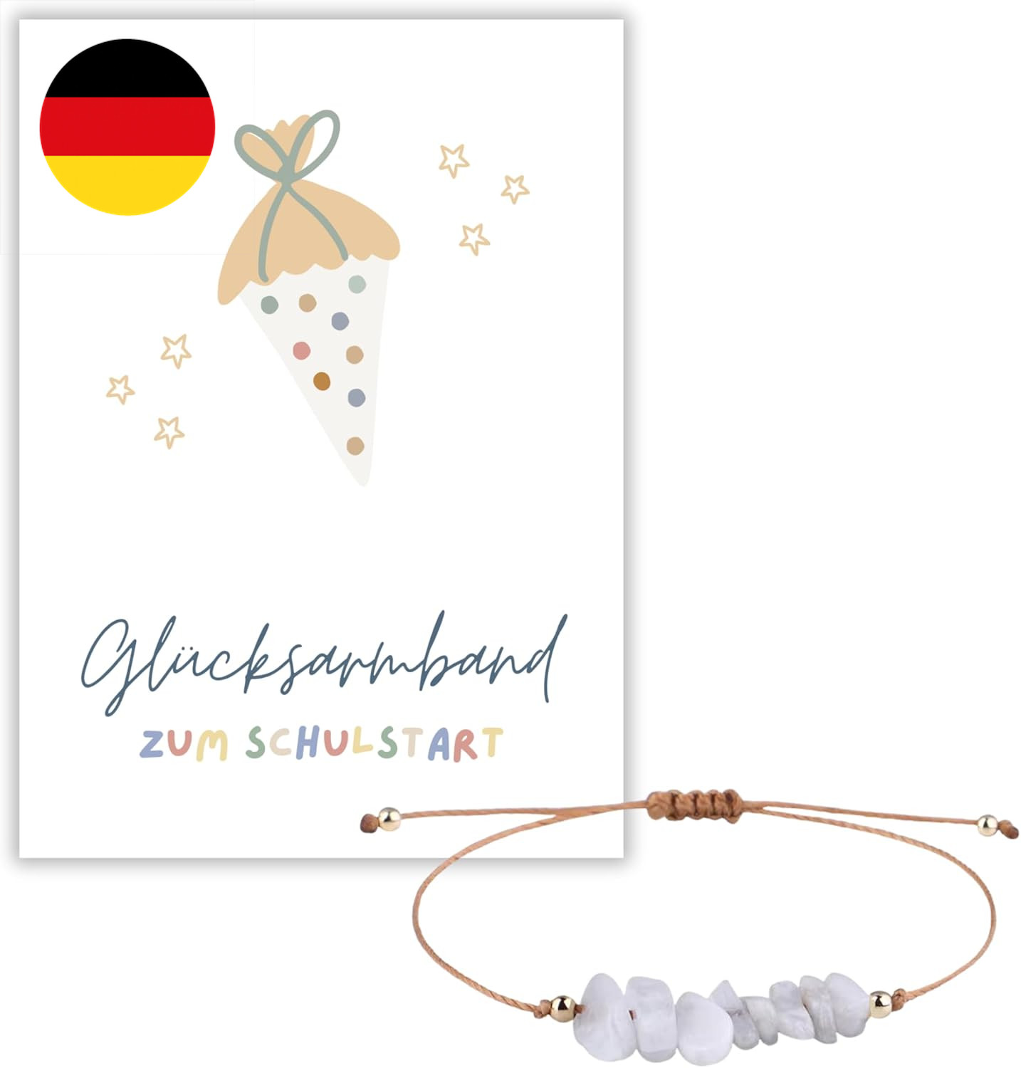 Armband Einschulung Mädchen, Glücksarmband Schulanfang Junge, Geschenk zum Schul