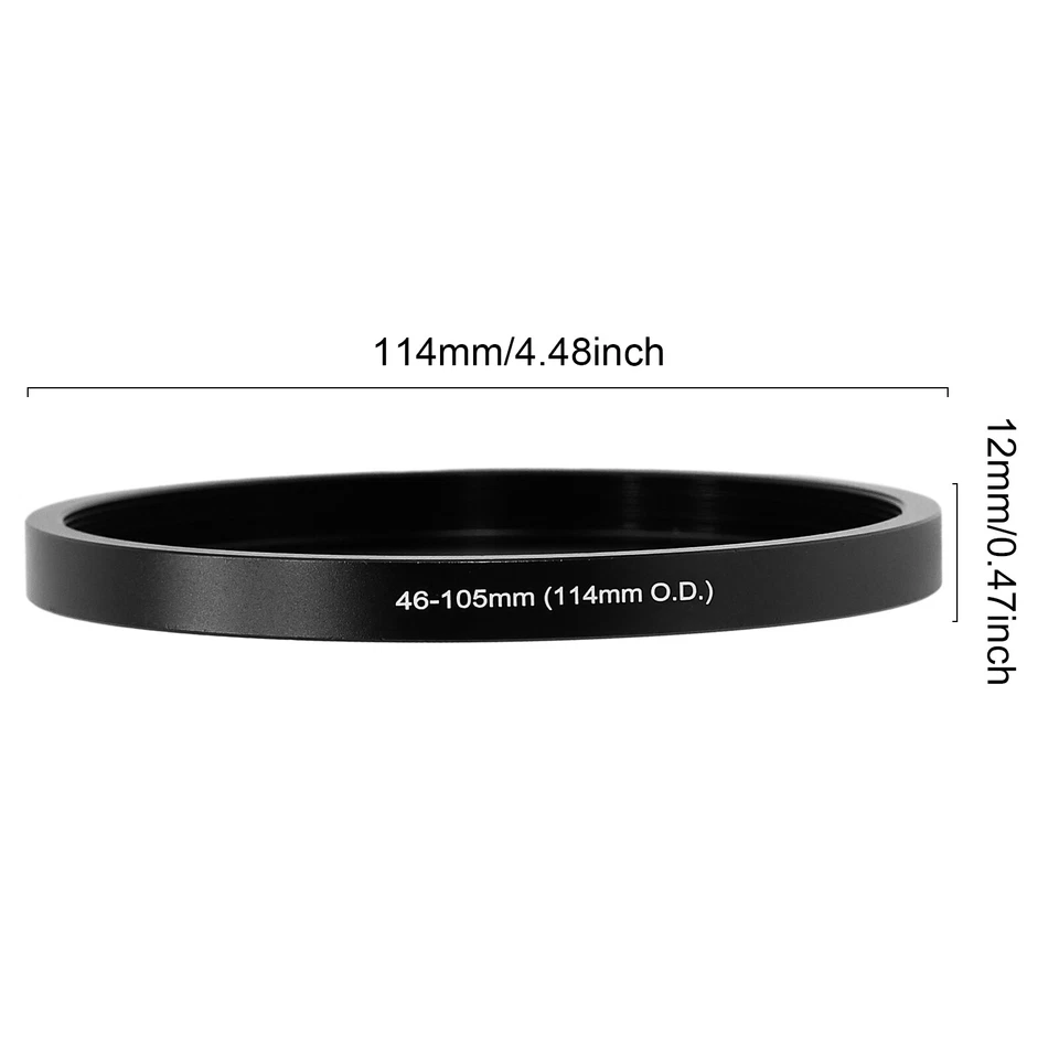Step Up Ring 46/58/60/62/72/86/95/105mm for 105m Lens Filter to 114mm Matte Box - Image 2 of 4