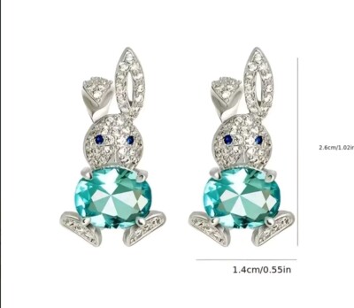 bunny rabbit earrings Easter Spring Fashion jewelry FAST Free Shipping 1 Inch
