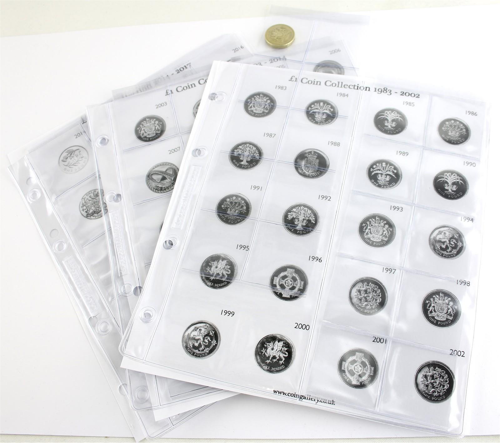 Coingallery Decimal £1 Coin Collection Template Sheets 1983 2017 eBay