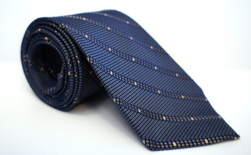 Hickey Freeman Collection Blue Striped Tie 58" x 3.75"
