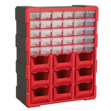 Cabinet Box 39 Drawer - Red/Black Sealey APDC39R