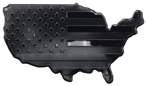 ALUMINUM American Flag Decal Sticker Car, Motorcycle, Patriotic US Country Black