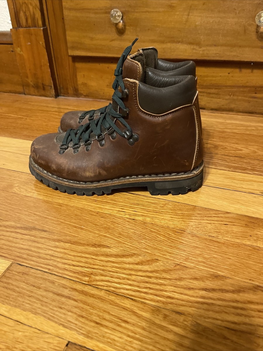 vintage VIBRAM Mountain Hiking Boots sz 8.5 M Brown Leather VIBRAM MADE IN ITALY vintage LL BEAN Italy Vibram Hiking Mountain Boot Men main image 2