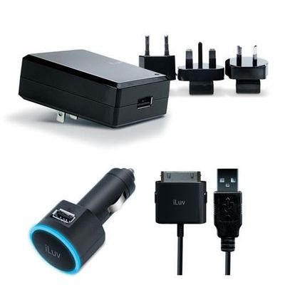 iLuv i159BLK USB Multi Land Ladegerät Mit Apple 30 Pin Anschluss + Auto