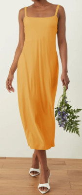 ADAY - LANGES TRÄGERKLEID MAKE A SPLASH GELB SUNFLOWER L=44/46 - NEU