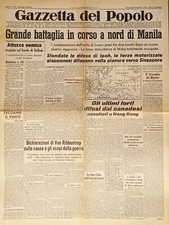 Gazzetta del Popolo N. 307 - 1941 Grande battaglia in corso a nord di Manila